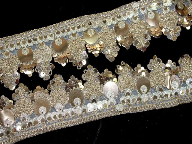 Royal floral Zari rich lace/Fancy-lace/Sequins-lace/Bridal-DIY-lace