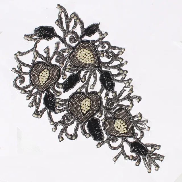 Grandeur-royal cut-out floral patch/Designer-patch/Beads-applique-patch