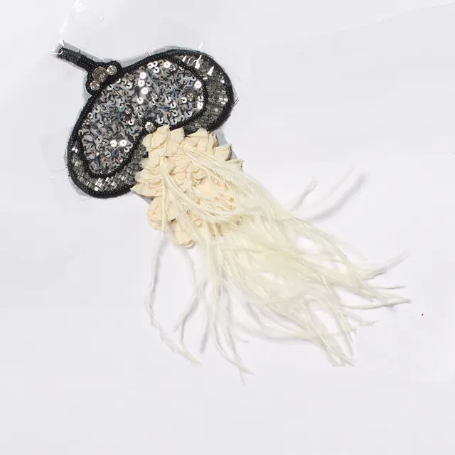 Jelly fish applique cute patch/Sequins-feather-patch/Crafty-DIY-patch