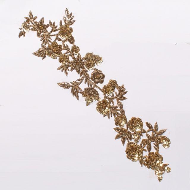 Zardosi florals nosegay sprig patch/Bridal-patch/Festive-patch/Bold-DIY