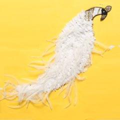 Birds and feathers crafty applique patch