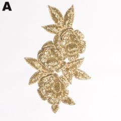 Cut dana glass beads roses patch