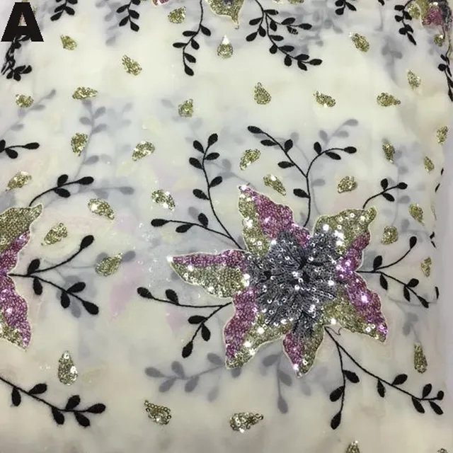 Starflower rich regal fabric/Saree-fabric/Beaded-fabric/Georgette-fabric