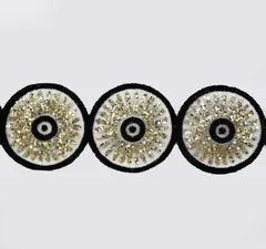 Bulls-eye inspired round in a circle glitter rays very chic and grandly simple festive celebratory border