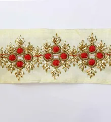 Regal, grand and very fancy feel traditional embroidery elements floral fusion inspired trendy and celebratory border