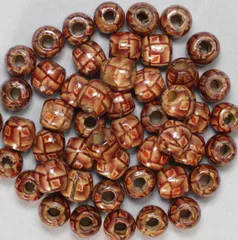 Square and leaves modern art style glaze digital print look chic and stylish grand feel trendy wood made pack of beads