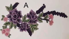 Romantic-floral-spray-lovely-and-fancy-feel-roses and cherry blossoms-chic-presented cut-out style side patch