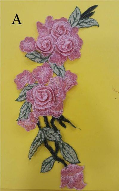 Full rich elegant and sassy rose and blooming buds efflorescent bouquet style layer embossed look princess feel applique patch