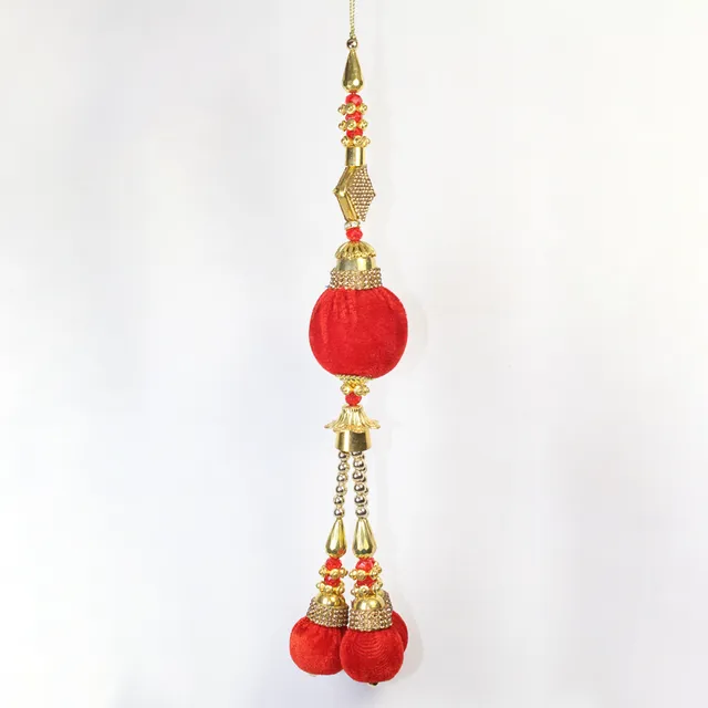 Traditional Parandhi style rich celebratory assorted beads hangings