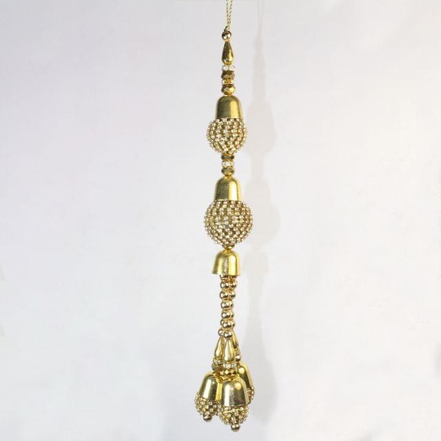 Two spheres bell hangings majestic rhinestones and trendy beads tassels