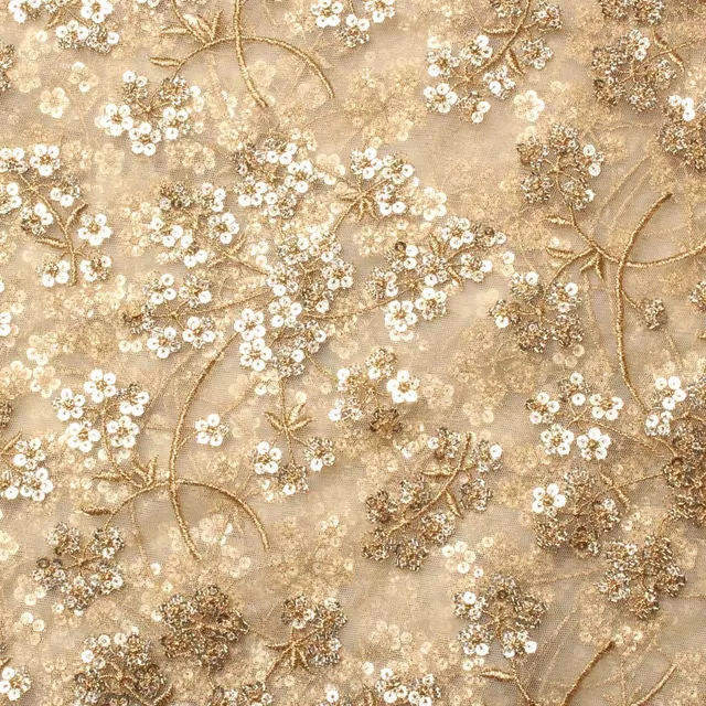 Sovereign style floral brooch look thread work posh ornamented fabric