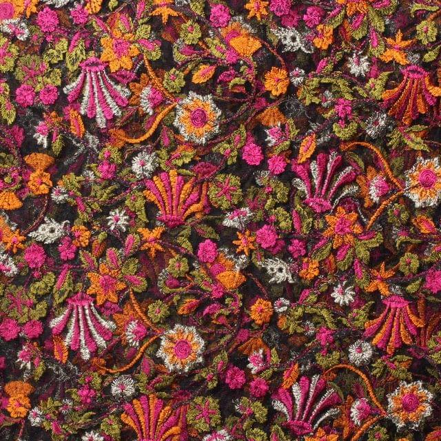 In-the-night-garden theme poised thread embellished floral prime fabric