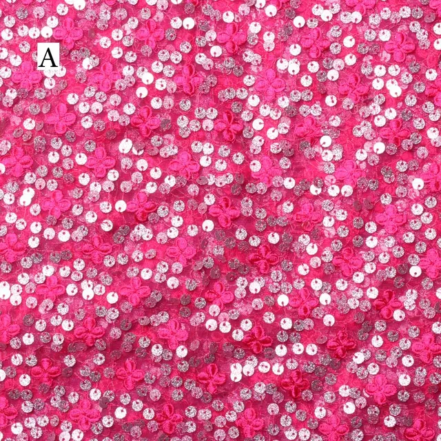 Awe-inspiring flowers and sequins festive bling trendy party fabric