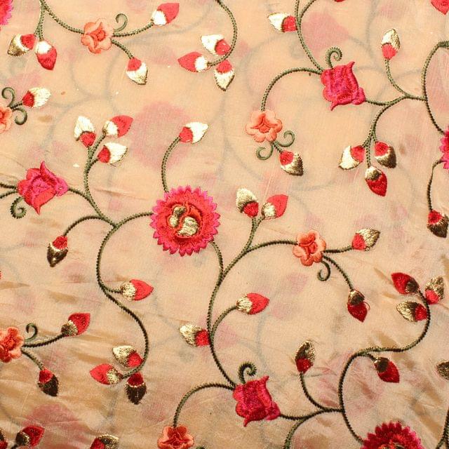 Chirpy stylish and imposing verdant vines rich embroidered fabric