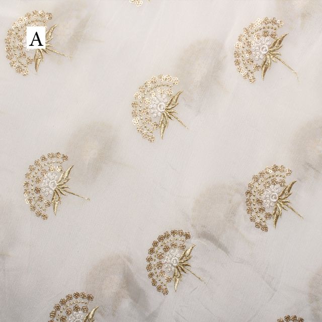 Cotton bloom chic-sophisticated traditional style embellished fabric