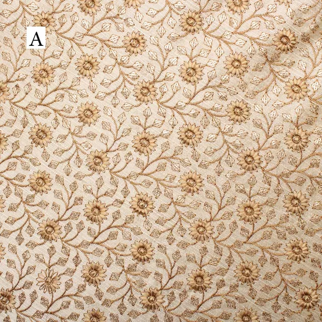 Mughal style floral design royal court lavish embellished party fabric