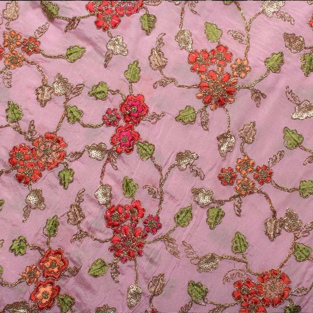 Roses on vines popular motifs designer style hip thread done fabric
