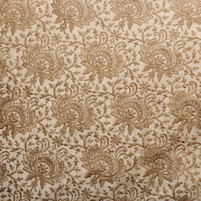 Imperious palatial floral design Mughal style look grand bridal fabric