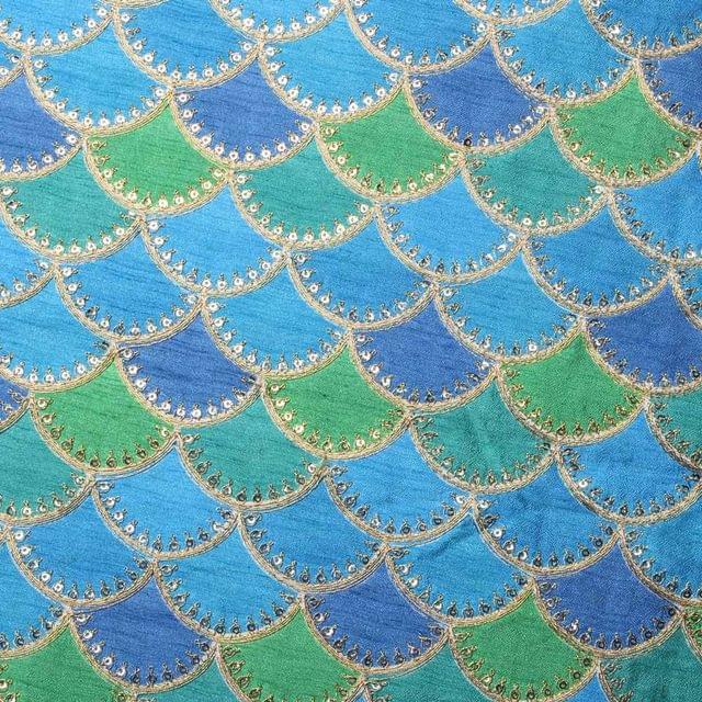 Aqua shaded right regal royal richness bridal look fine festive fabric
