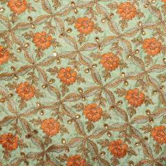 Royal Mughal era floral tile feel grand celebratory fabric