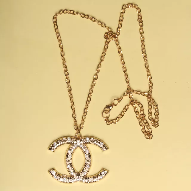 Designer couture replica diamante style hip-hop feel chains neck-chain