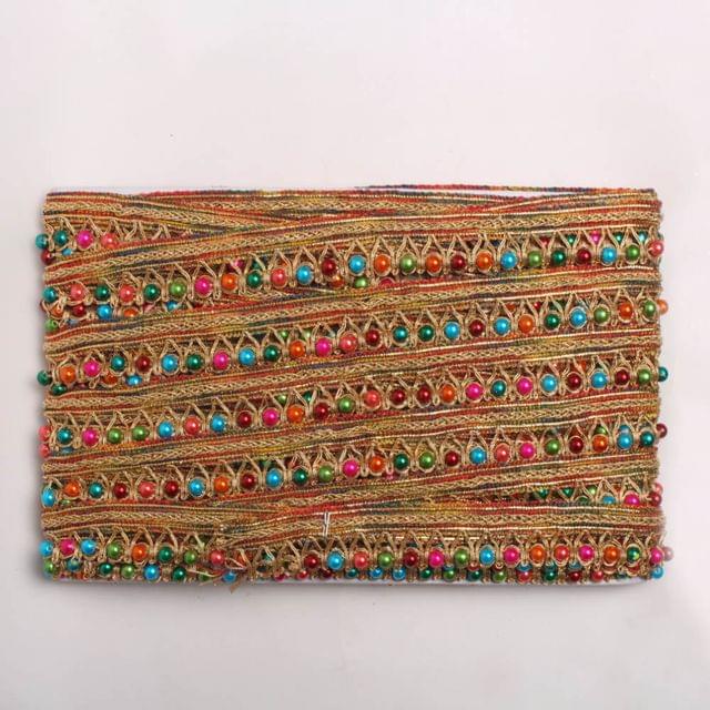 Tassel beads rainbow tints golden chic fun style festival dressy lace