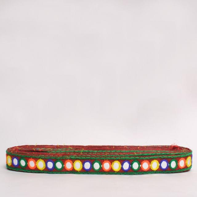 Traditional mirror work thin strip style chic fashionable border lace