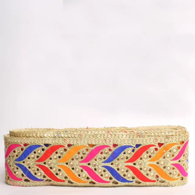 Colourful soul-pleasing geometric-floral union leafy style stones lace