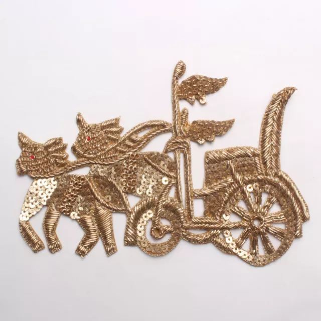 Royal-chariot posh patch/Zardosi-work/Designer-look/Sari-festive-patch