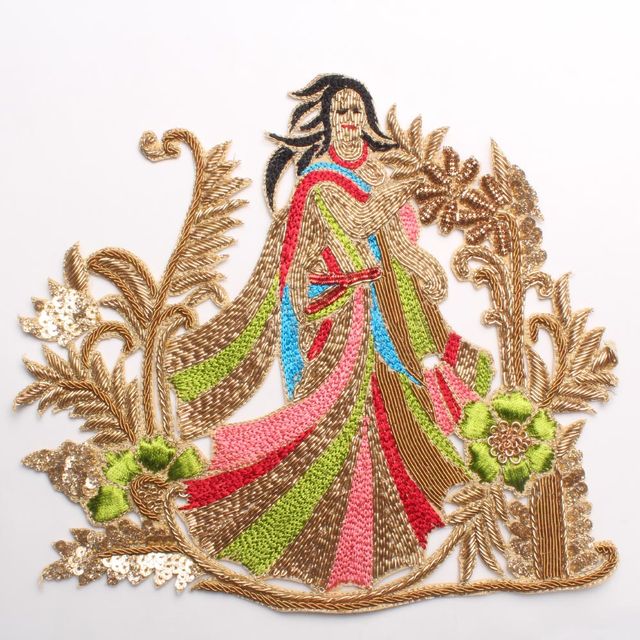 Folklore prime garden patch/Zardosi-patch-for-sari/embellished-patch