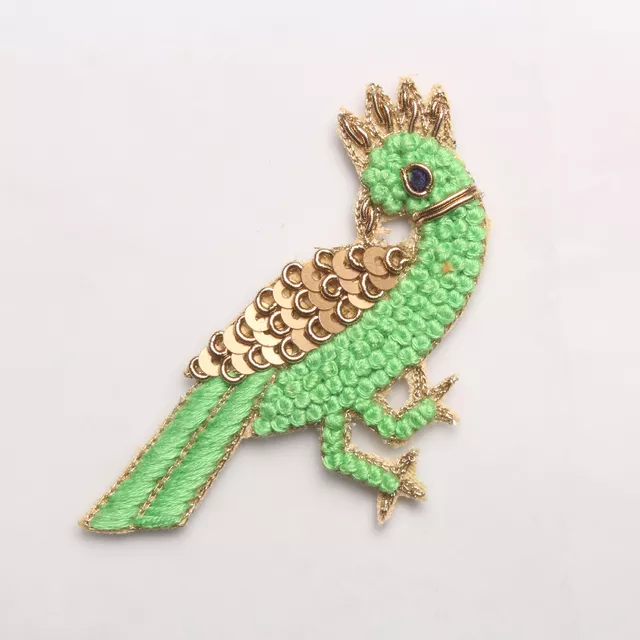 Parrot queen nature inspiration patch/Bird-patch/Thread-Sequins-patch