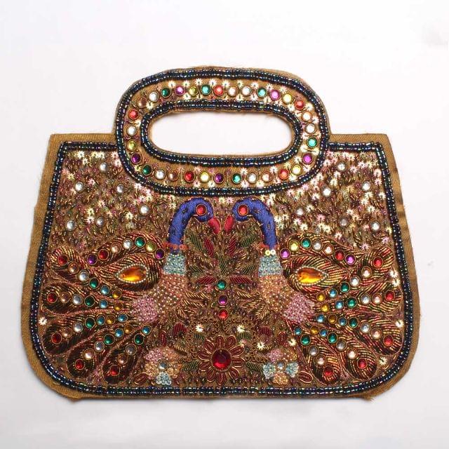 Fashion-clutch Peacock run-way patch/Bird-patch/Heavy-ornamented-patch