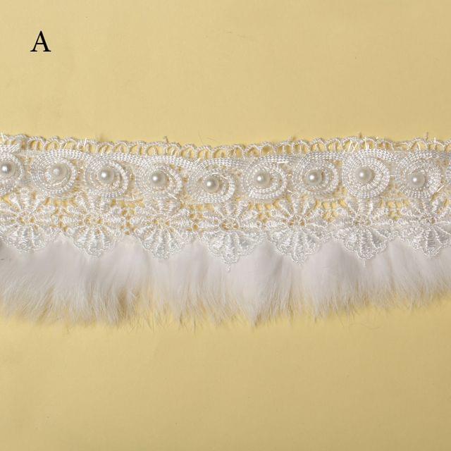Twirl-art fancy style floral fur laces/Pearl-lace/Fur-lace/Border-lace