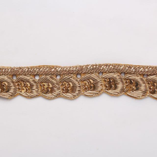 Striking grand shell-shape fine lace/Zardosi-lace/Sequins-lace/Rich-lace