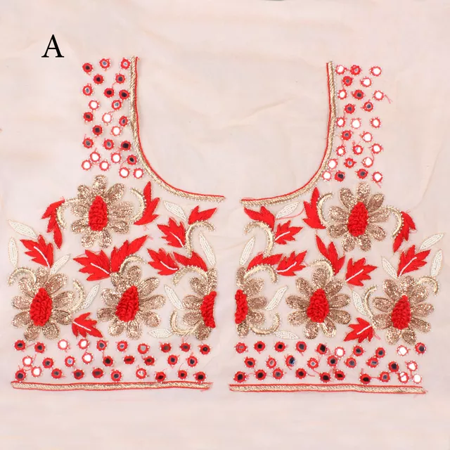 Majestic florals blouse set/Mirror-Zari-blouse/Embroidery-blouse-set