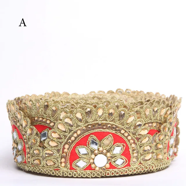 Royal-crown floral scallop border/Mirror-stones-border/Zari-border/DIY