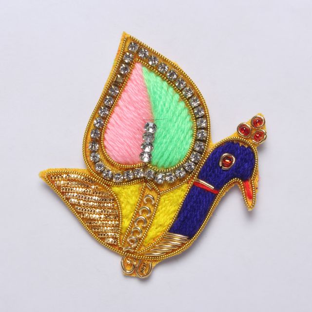Artsy peacock posh bold patch/Bird-patch/Mor-patch/Zardosi-thread-patch