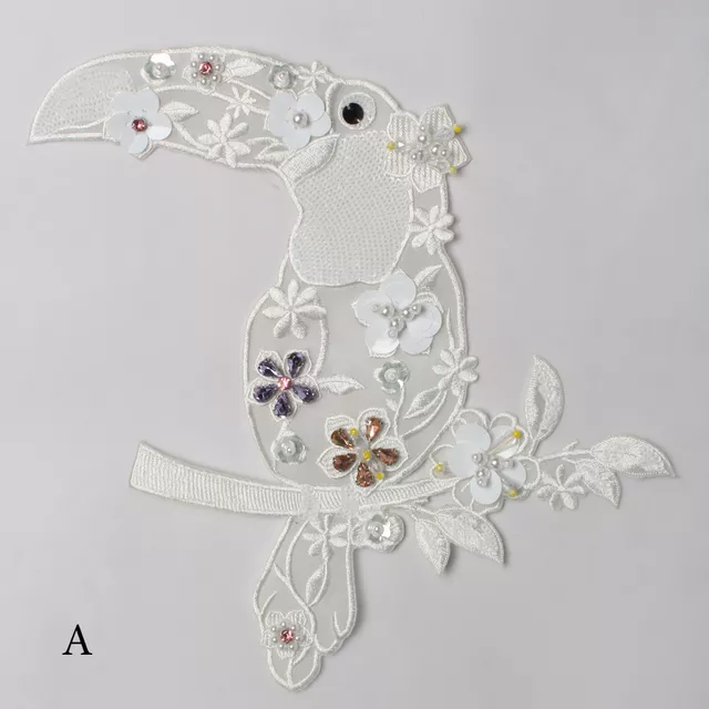 Hornbill chic hip lace-patch/Bird-patch/Floral-patch/Sequins-bead-patch