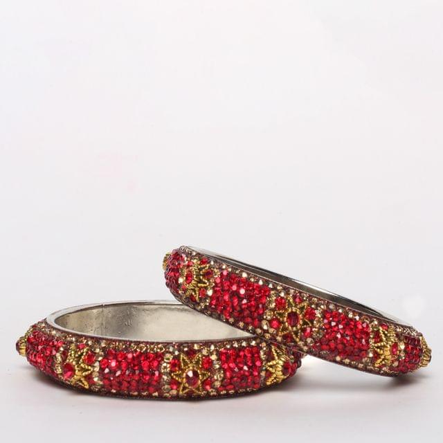 Stars and stones floral bangles/Party-bangles/Bangle-pair/Bridal-bangle