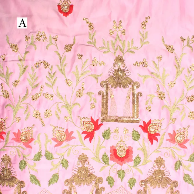 In-the-magic-Garden fairy-work fabric/Floral-Zari-fabric/Fancy-fabric