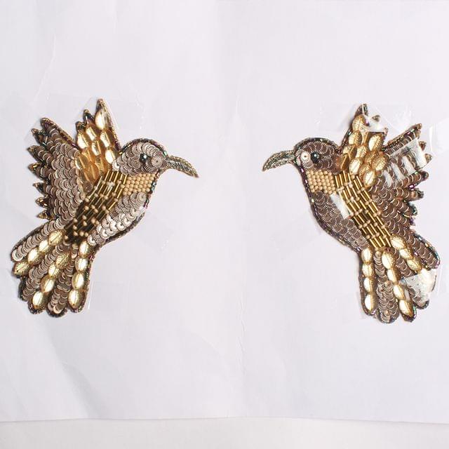 Handsome-pair humming birds patch/Cute-patch/ZariZardosi-patch/DIY-Art