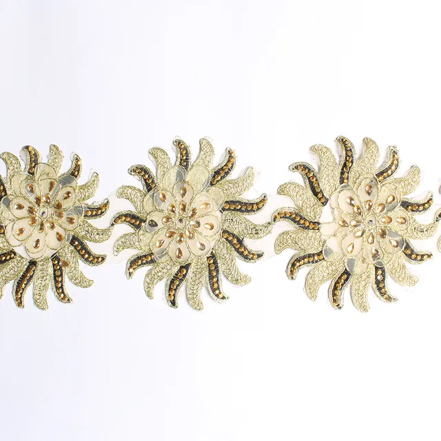 Star sea-anemone 3-D looking floral looking grand cut regal and classy presentable celebratory and party style kundan stones featured special feel border