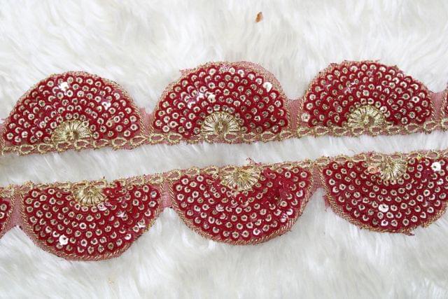 Scallop thoran fancy sequins trim/Trim-borders/Lace-trims/Trendy-trims