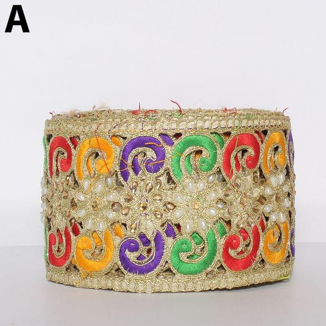 Beads and stones rangoli border/Colour-Zari-border/Cut-work-border/DIYs