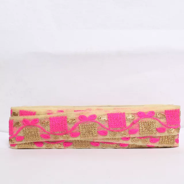 Cute embroidery floral border/Net-border/Thin-border/Zari-thread-border