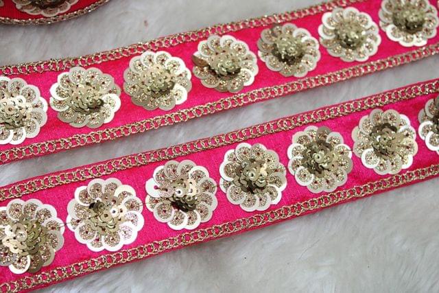 Raw-Silk stylish trim/Floral-design-trim/Zari-Sequins-trim/Trendy-trim