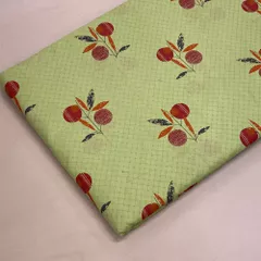 Green Cotton Cambric Printed Fabric