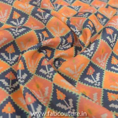 Multicolor Linen Satin Printed Fabric