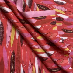Red Cotton Digital Printed Fabric
