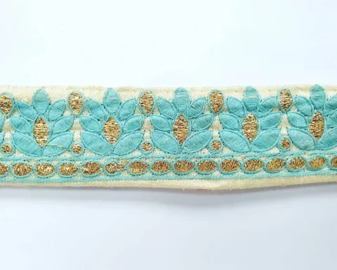 Firozi   Embroidered Border